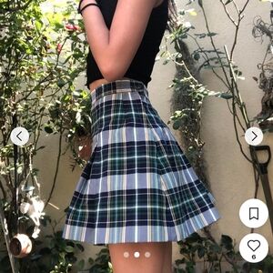 Dennis Plaid Pleated Catholic School Girl Skirt Skort Uniform Pockets | EUC